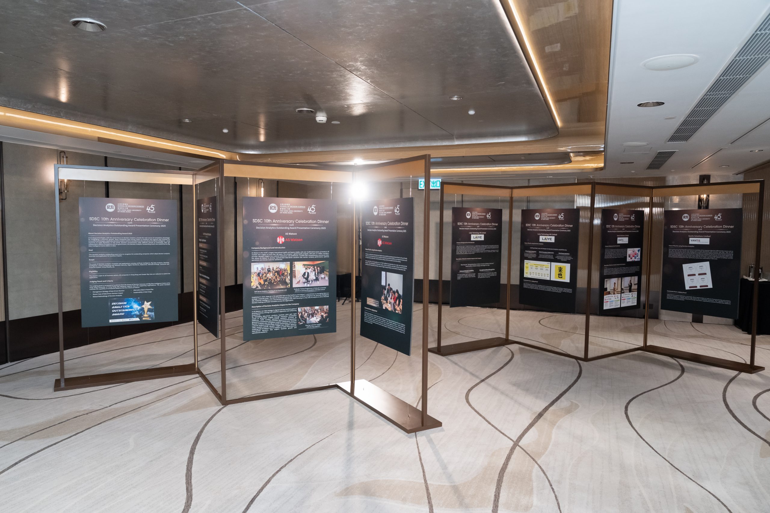 Display board of the awarded companies